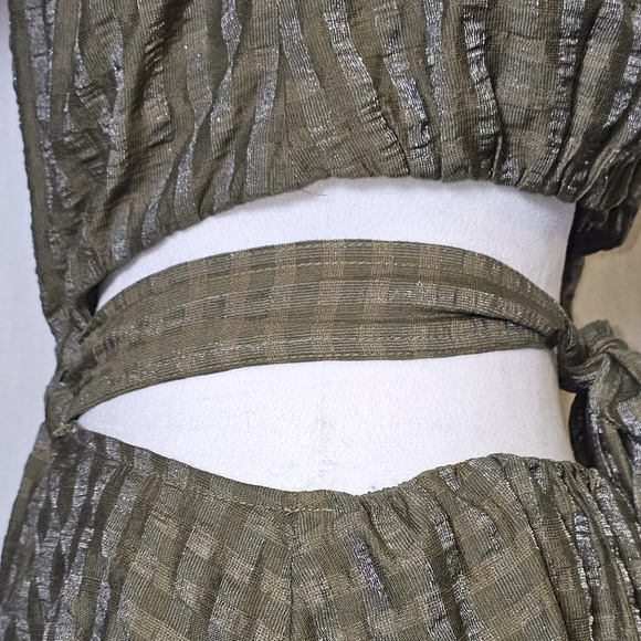 Moon River Womens Plaid Green Mini Dress,w Back Cutouts SZ M - Picture 7 of 16